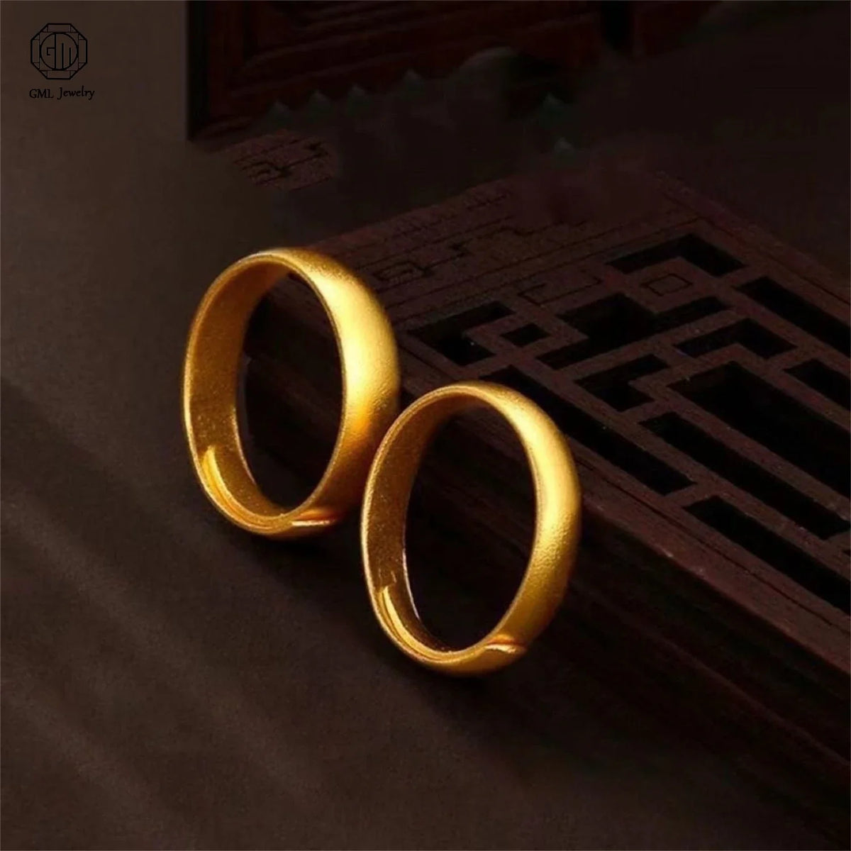 Sand Gold Adjustable Ring Matte Wide Band Openable Fade Resistant Unisex Couple Jewelry Solid Minimalist Gift