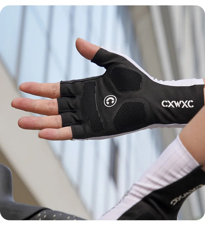 CXWXC Cycling Half Finger Gloves Men Women Breathable Anti-slip Glove Fitness Sport Training Gloves With Extended Wrist Guard