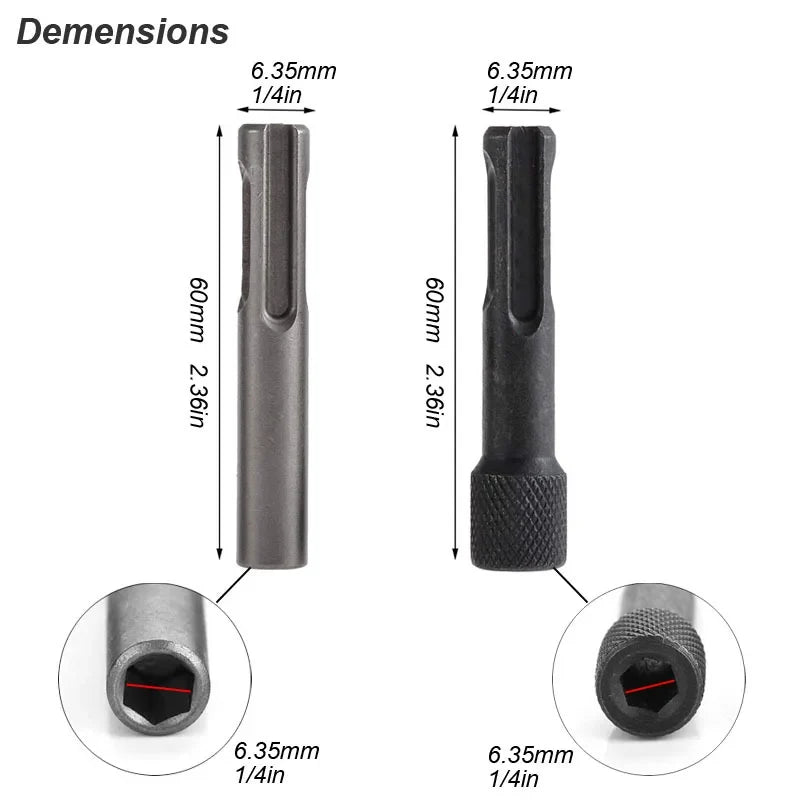 Clearance_Electric Hammer Adapter Power Drill Screwdriver Converter SDS Plus Convert to 1/4 Hex Shank Magnetic Socket Nut Impact