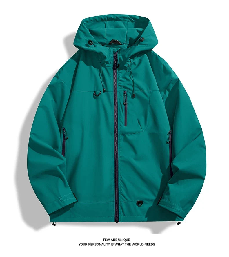 JNLN Unisex Waterproof Windbreaker Outdoor Sport Windproof Single-Layer Jacket Men Women Hiking Climbing Trekking Rain Coat