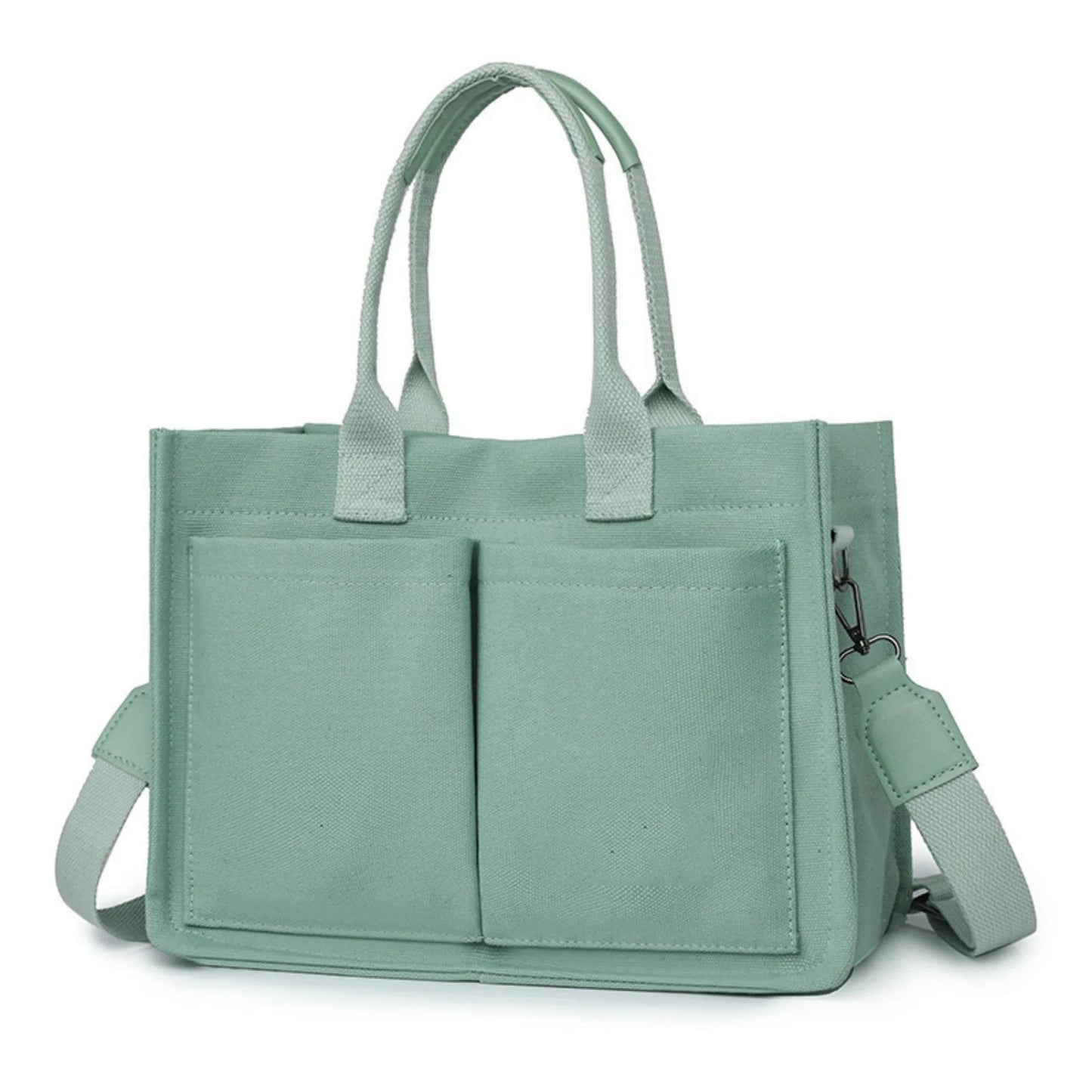 Large Canvas Tote Bag for Women with Pockets | Laptop Crossbody Purses & Everything Everyday Bag (Handbags for Work, Beach, Gym)