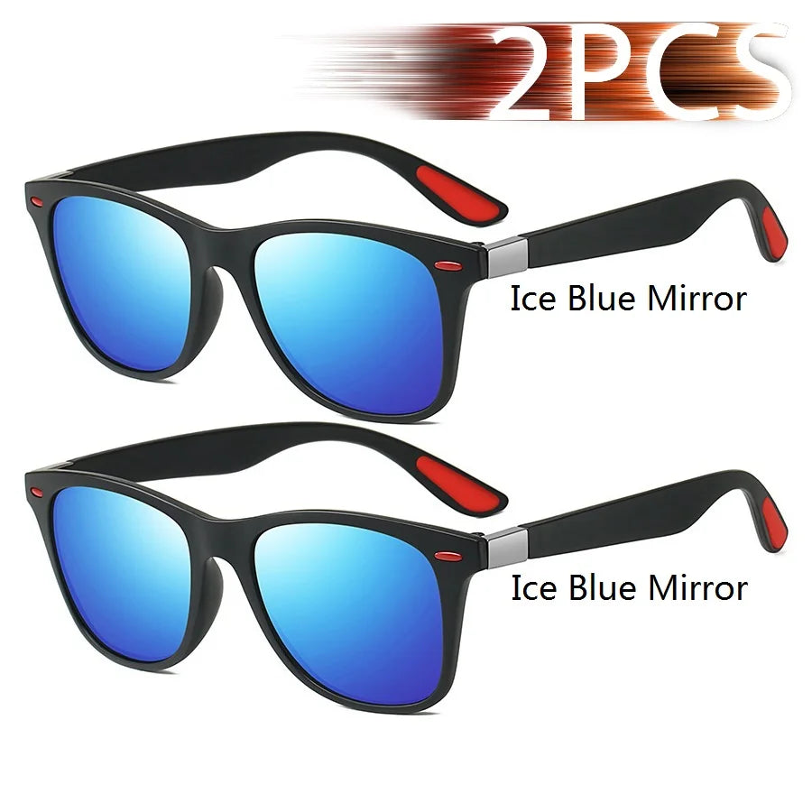 1-2-3PCS Fashion Vintage Square Unisex Driving Fishing Sunglasses Men Women Luxury Brand Designer Sun Glasses Anti-Glare Eyewear