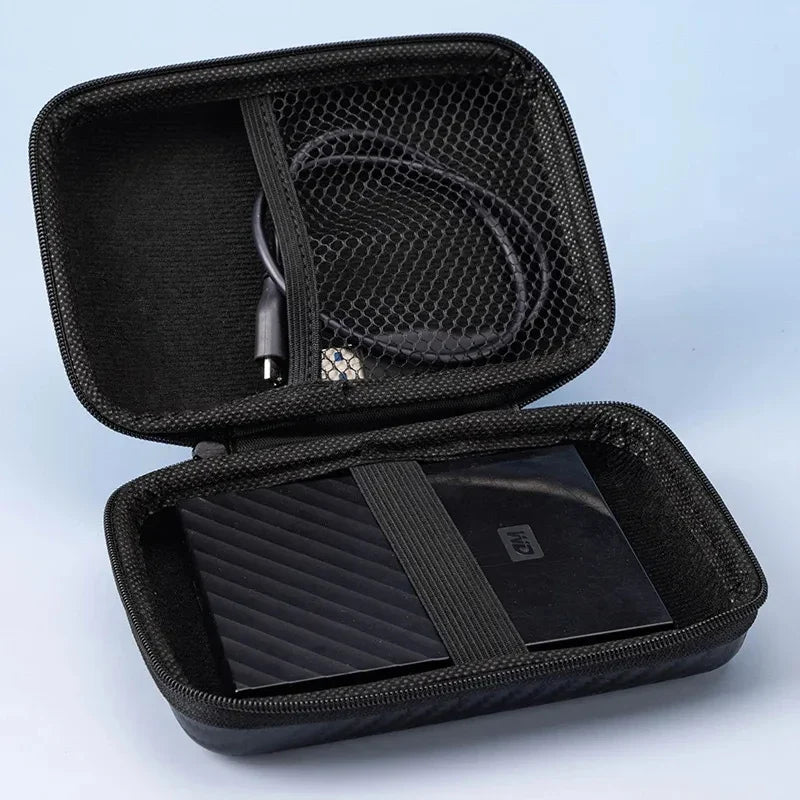Portable Eva Storage Bag for External M.2 Hard Drive/Earphone/Data Line HDD Case Black Hard Disk Case HDD Storage Protection Bag