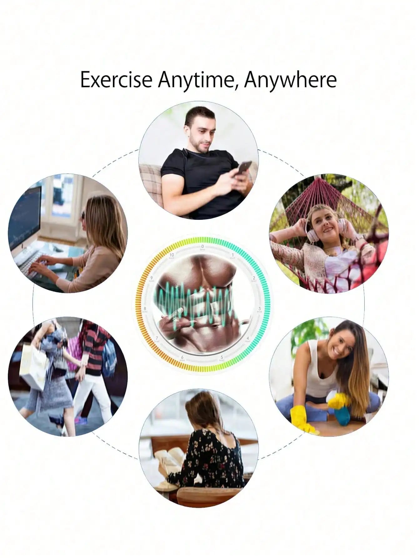 EMS Muscle Stimulator, Abdominal Trainer, Buttocks Training Device, Fitness Massager