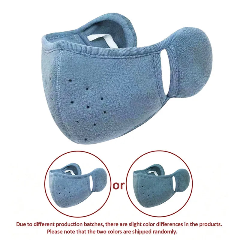 2-in-1 Earmuff Face Mask, Winter Ear Warmer for Women Men, Breathable Face Cover for Outdoor Walking Cycling Skiing