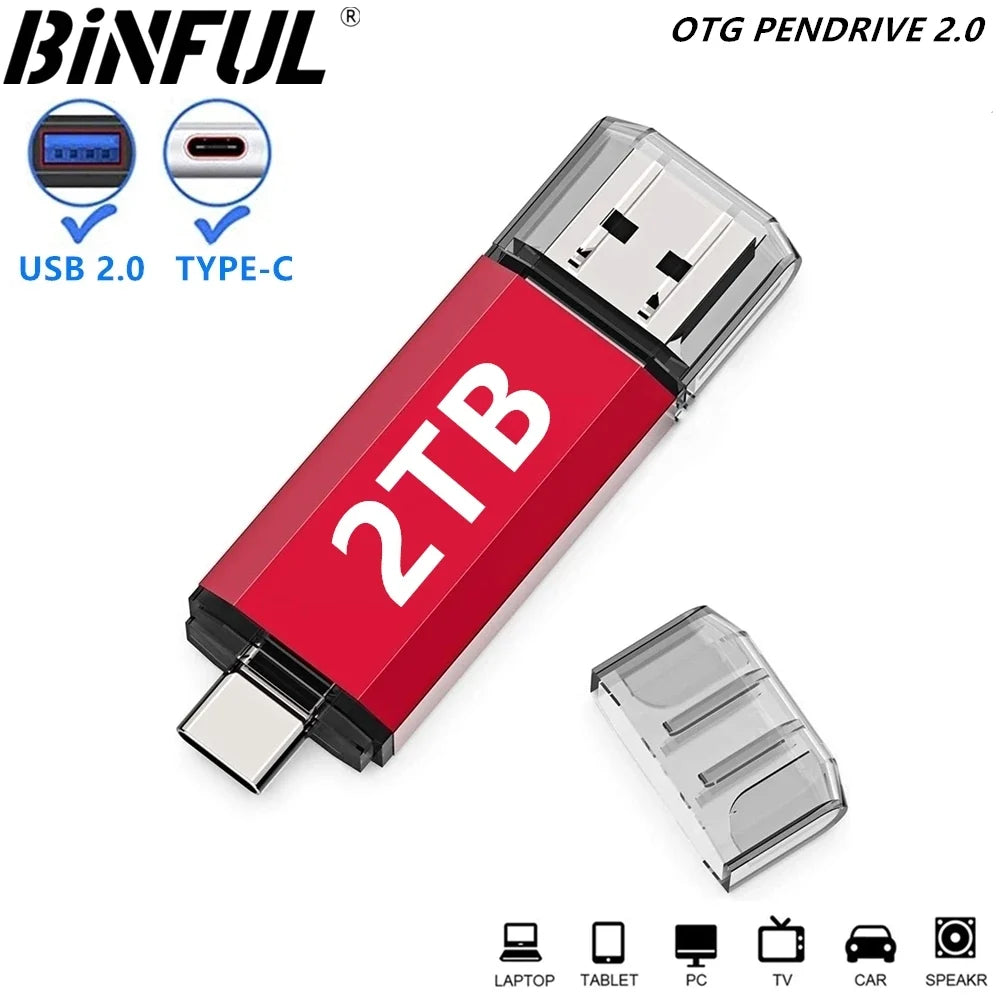 For iPhone TYPE-C OTG USB Flash Drive 256GB 512GB High Speed Phone Pen Drive with Key Chain Memory Stick Creative Business Gift