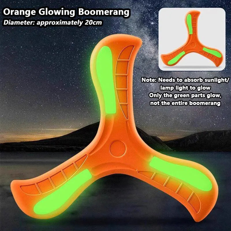 Boomerang Soft Three-leaf Cross with Night Light Outdoor Toy Flying Disc Adult-kids Interactive Sports Toy Puzzle Gift for Kids