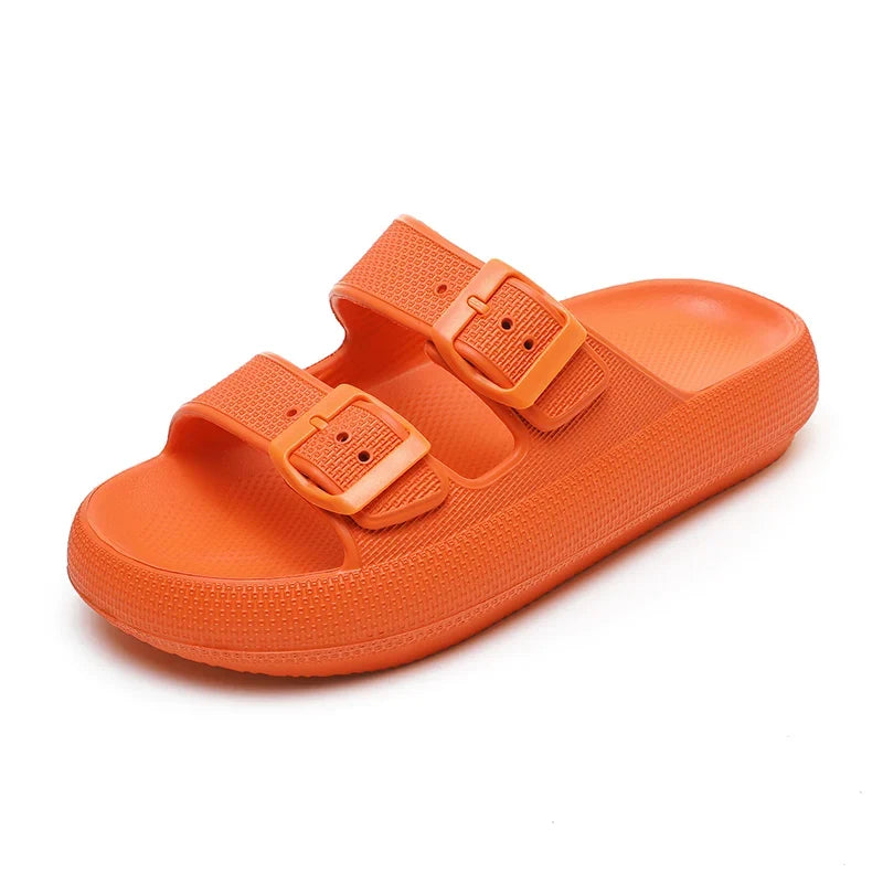 Women's Thick-Soled 4cm Platform Slippers Summer New Non-Slip Casual Beach Sandals Outdoor Indoor Comfortable Buckle slides