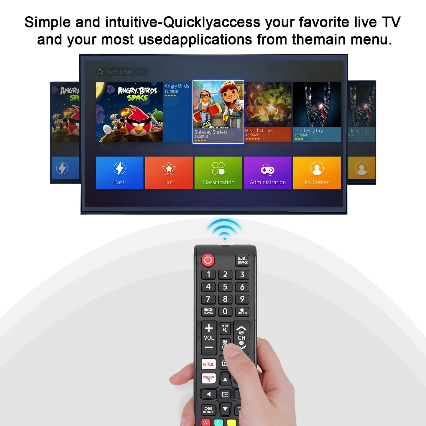 Universal Remote for All Samsung TV Remote BN59-01315J Replacement for All Samsung LCD LED HDTV 3D Smart TVs with Hulu Netflix P