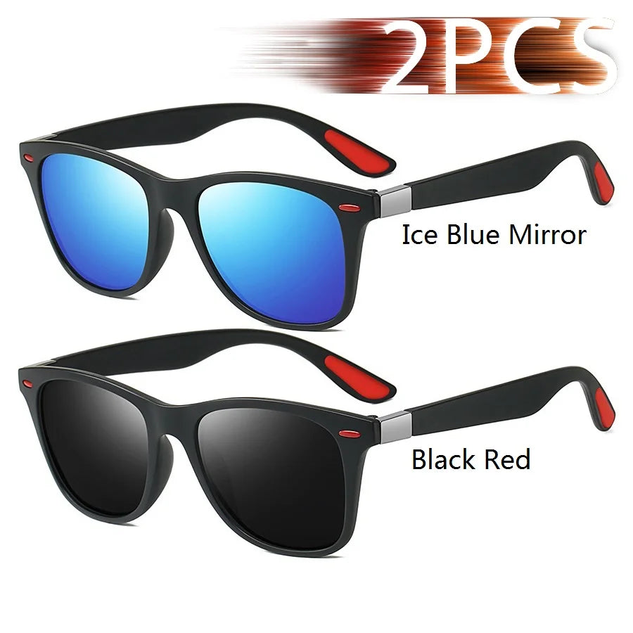 1-2-3PCS Fashion Vintage Square Unisex Driving Fishing Sunglasses Men Women Luxury Brand Designer Sun Glasses Anti-Glare Eyewear