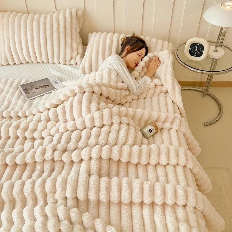 Throw Blanket Keep Warm Winter Bed Blankets Double Sided Queen Duvet Cover Camping Double Bed Cover Bedspread On The Bed