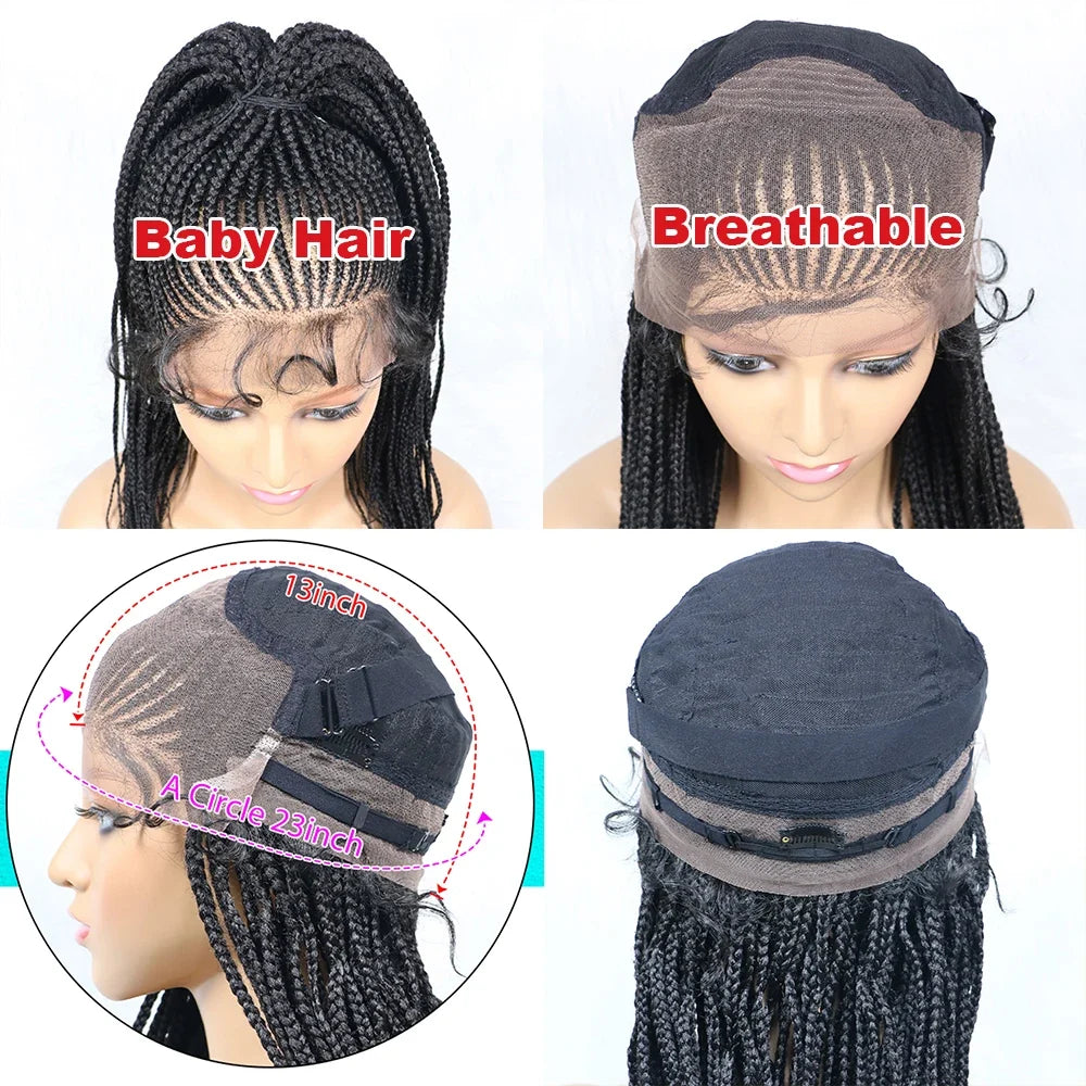 Kima Cornrow & Bantu Knot Braided Wig | Stitch Braids | Full Lace | Heat-Resistant Synthetic Hair
