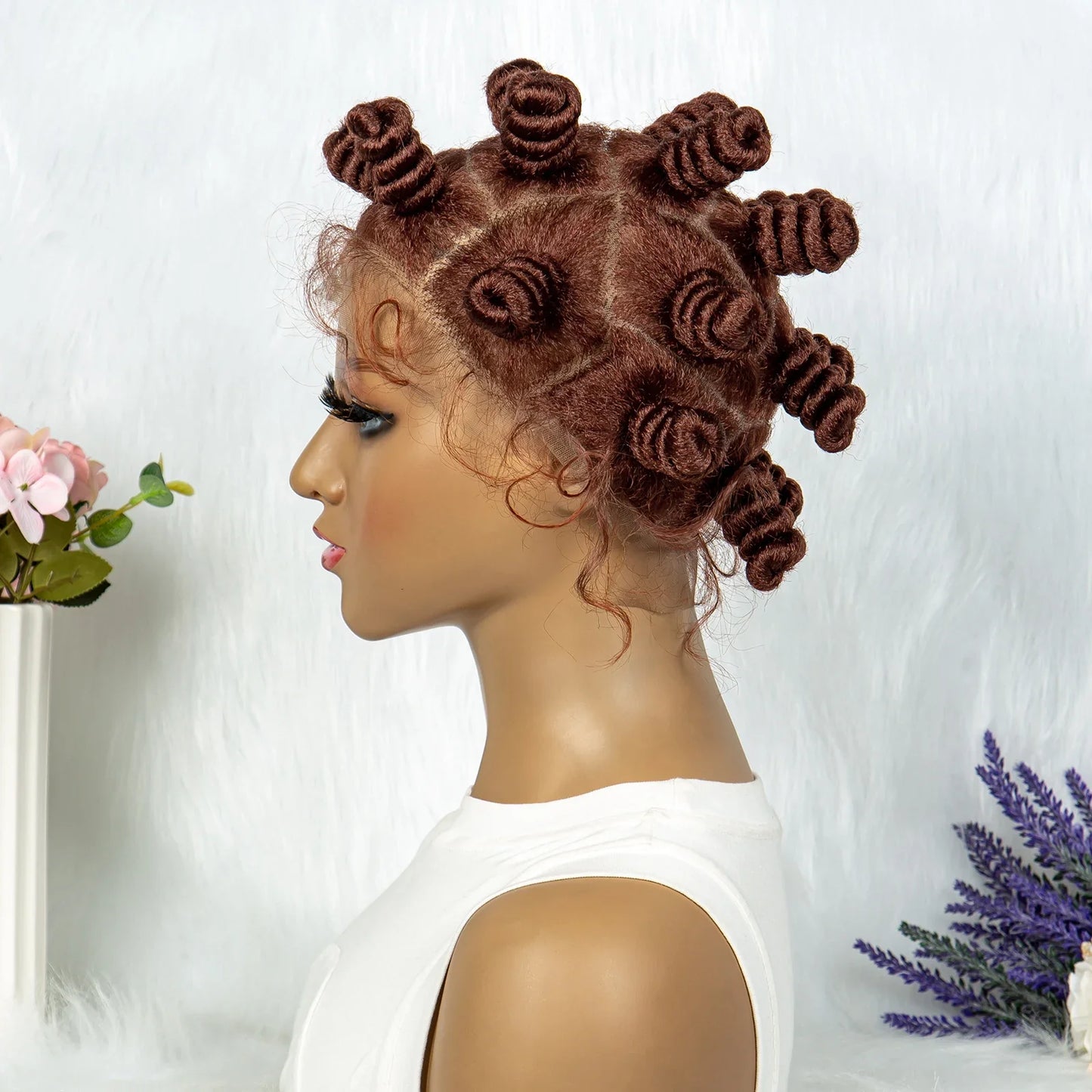 Knotless Braids Wig with Twist Buns | Full Lace African Braiding Hair