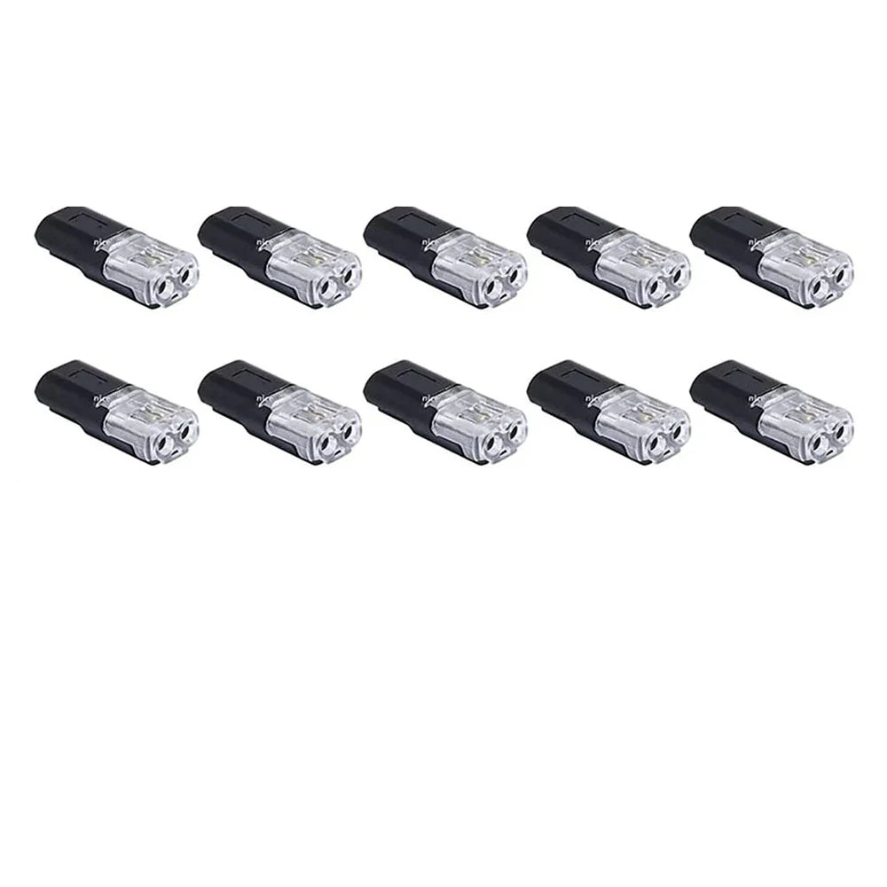 50Pcs D2 Quick Connect Wire Connectors – Optional Stripping Double Wire Plug in Connector with Locking Buckle,