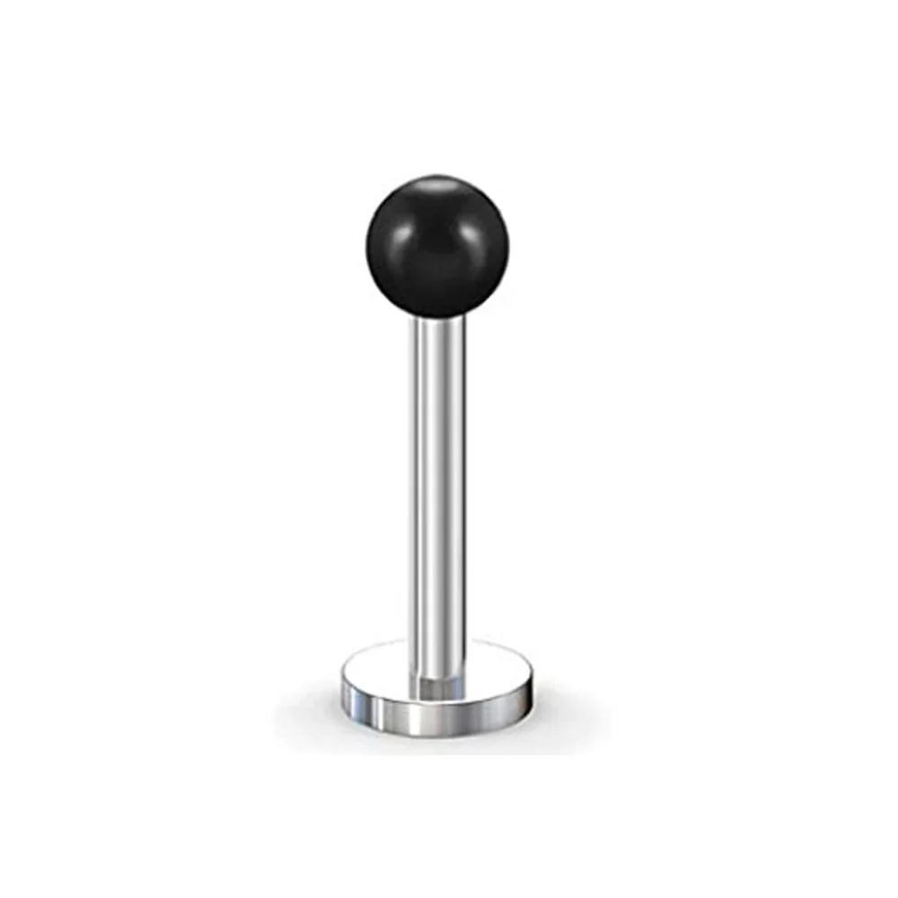 WKOUD 16G Stainless Steel Lip Labret Piercing Crystal Ball Monroe Lip Stud Helix Tragus Conch Piercing Cartilage Earrings Black