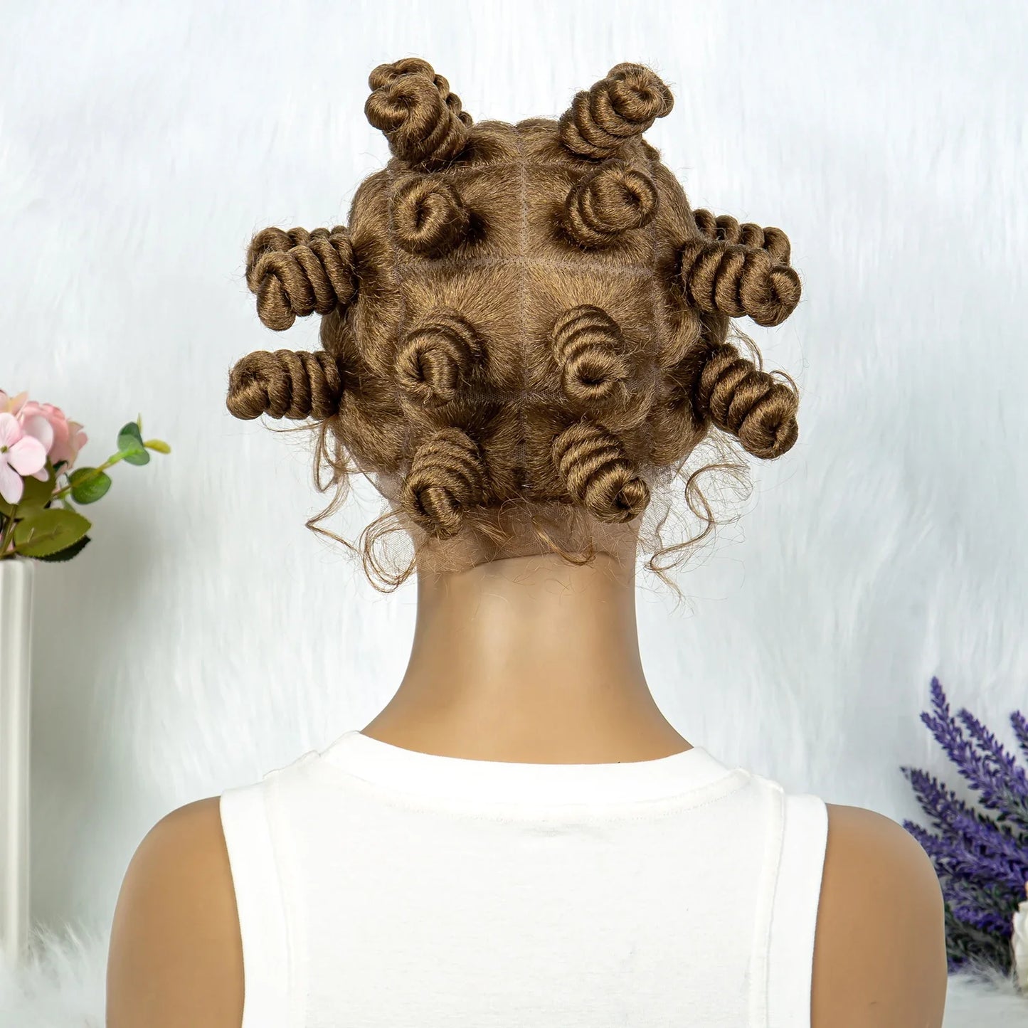 Knotless Braids Wig with Twist Buns | Full Lace African Braiding Hair