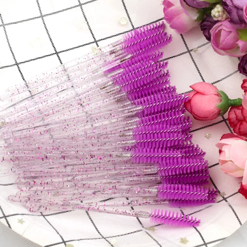 5/50Pcs Black Lashes Brush Cosmetics False Eyelashes Supplies Reusable Makeup Brushes Eyebrow Brush Mascara Wands Make Up Tools