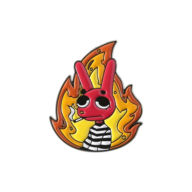 Red Rabbit Enamel Pins Custom NUNCA HABIA VISTO TANTA CACA JUNTA Brooches Lapel Badges Clothes Animal Jewelry Gift for Friends
