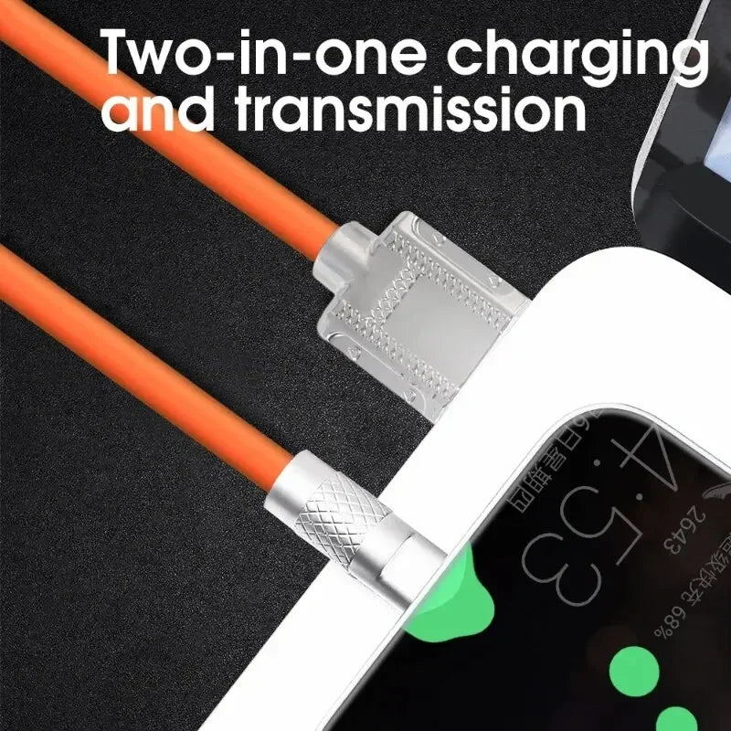 Liquid Silicone Cable Quick Charge 1M USB Cable USB C Charger Cable for Huawei Samsung Xiaomi 120W 6A Super Fast Charge Type C