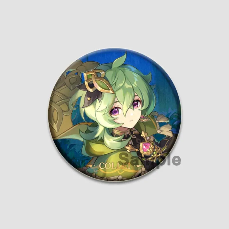 Genshin Impact Game Brooches 58mm Round Button Pins for Backpack Jackets Jewelry Cartoon Cosplay Badge Hutao Zhongli Xiao Badges