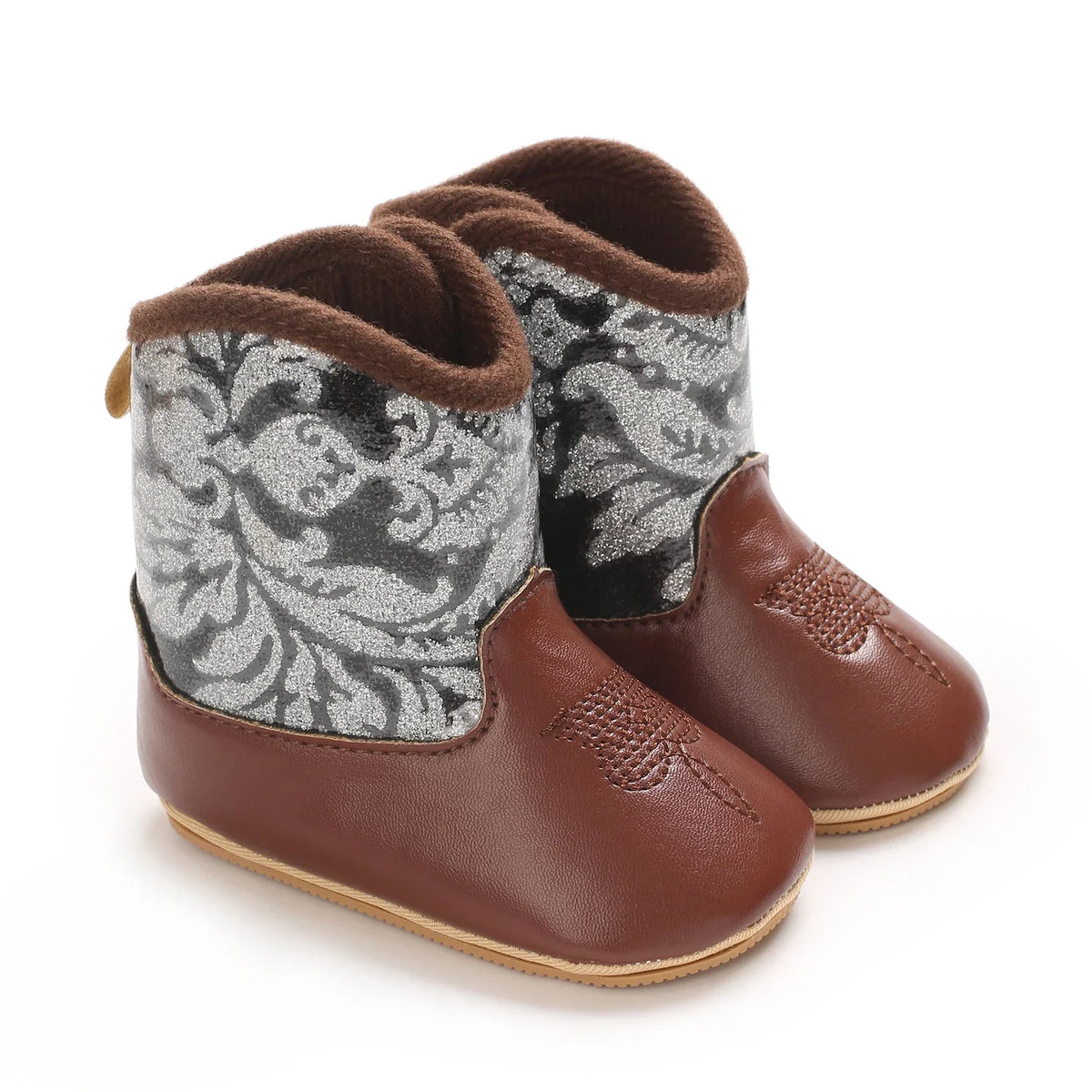 Baby Boys Girls Winter Boots 0-12 Months Western Denim First Walkers Warm Casual Fashion