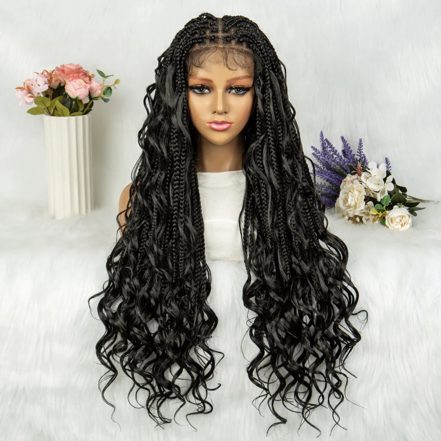 Knotless Box Braids & Dreadlocks Wig | Lace Front with Baby Hair