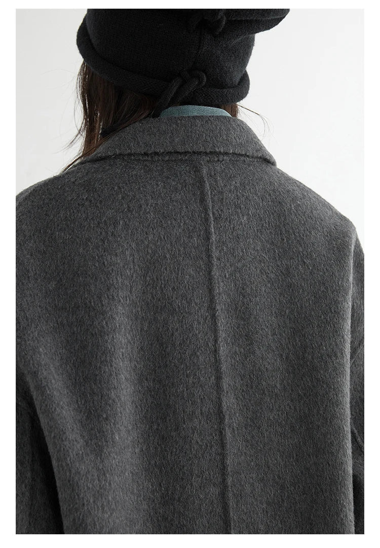 CHIC VEN New Women Woolen Coat Loose Solid Mid-length Double-sided Oversized Office Ladies Jackets Outerwear Autumn Winter 2026
