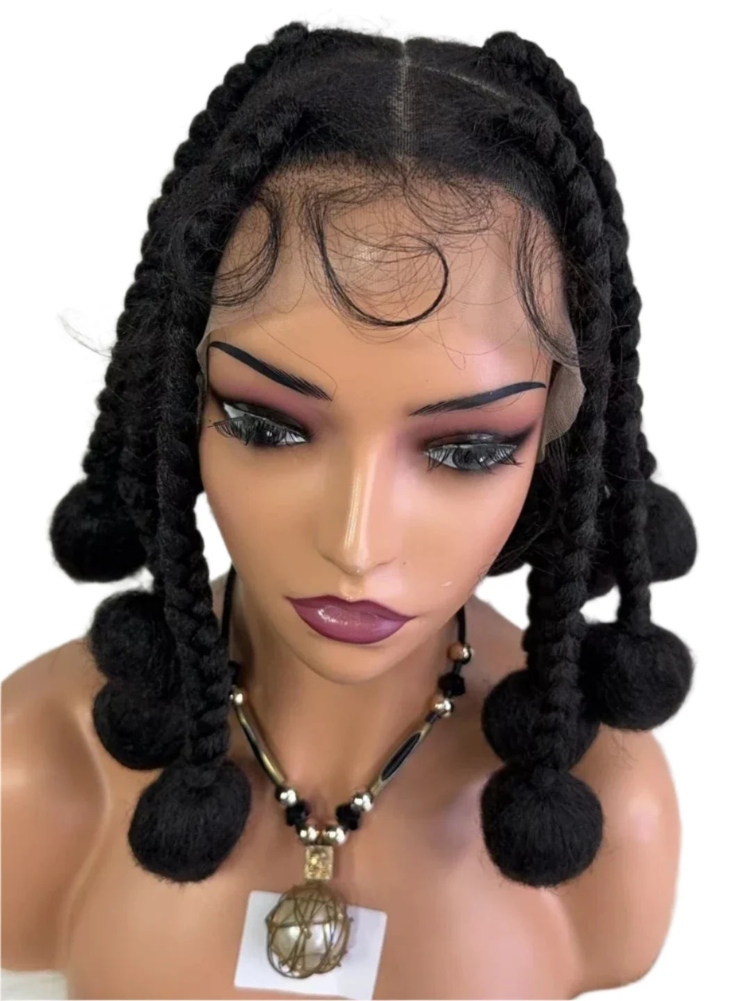 12" Ginger Orange Knotless Box Braiding Wig | Transparent Lace Front Synthetic Hair with Baby Hair