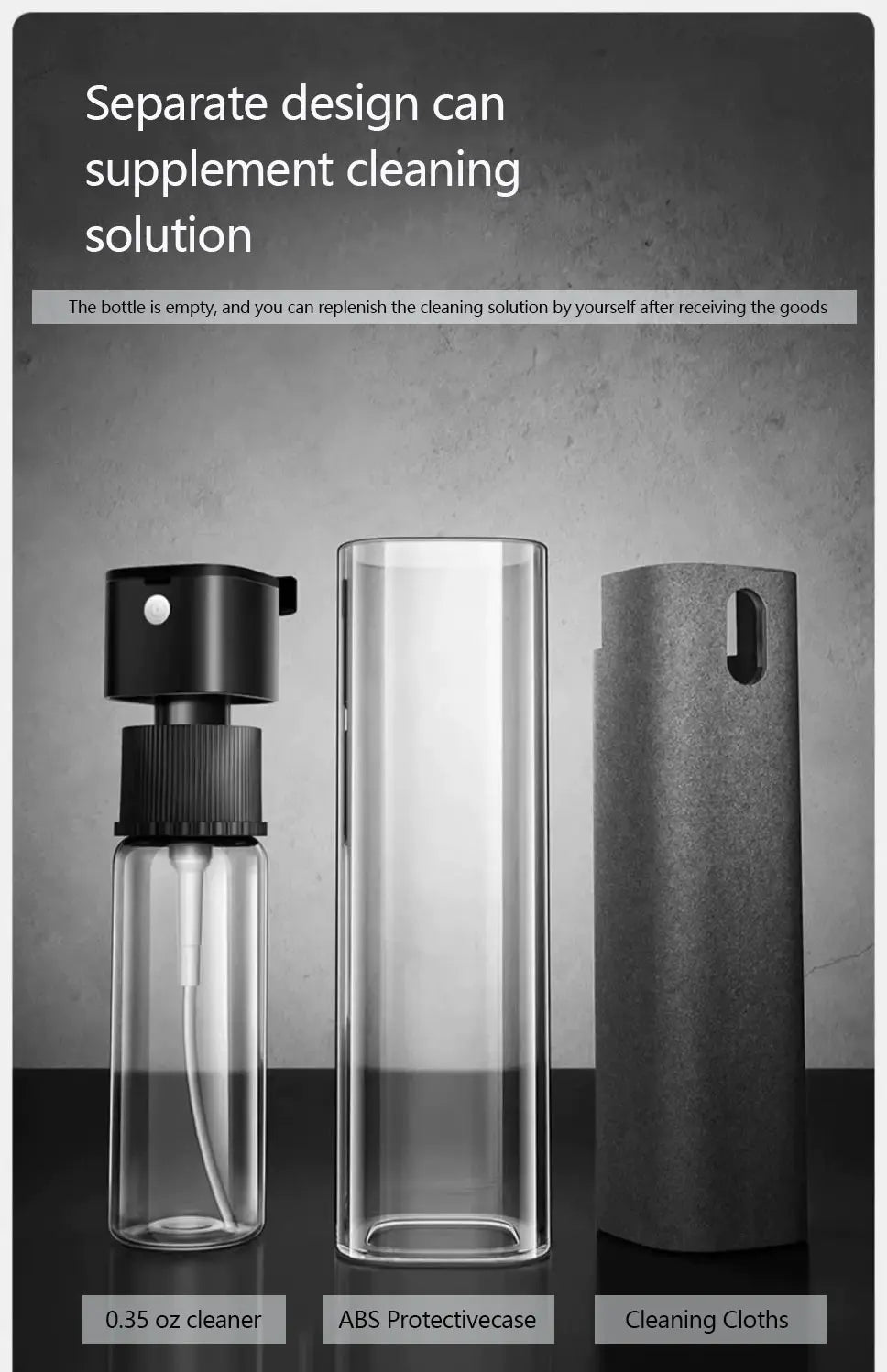 2 in 1 Mobile screen cleaning Tablet laptop cleaning Wipe car cleaning cloth Display screen spray spray