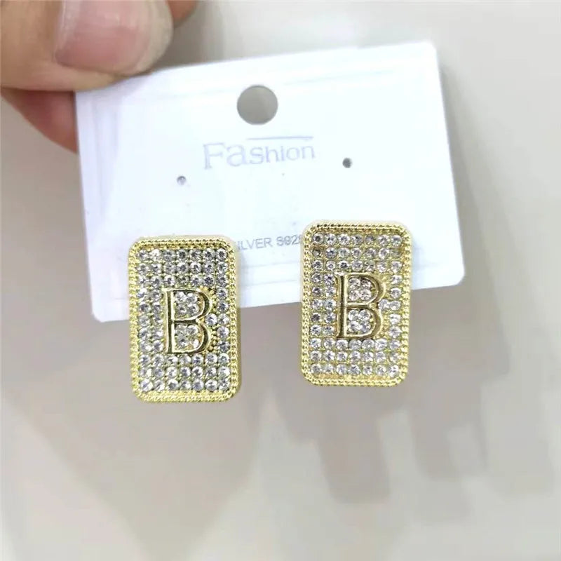 28 Colors Zebra Pu Leather Square Hoop Earrings For Women Fashion Jewelry Letter Alphabet Geometric Stripe Pendientes Mujer