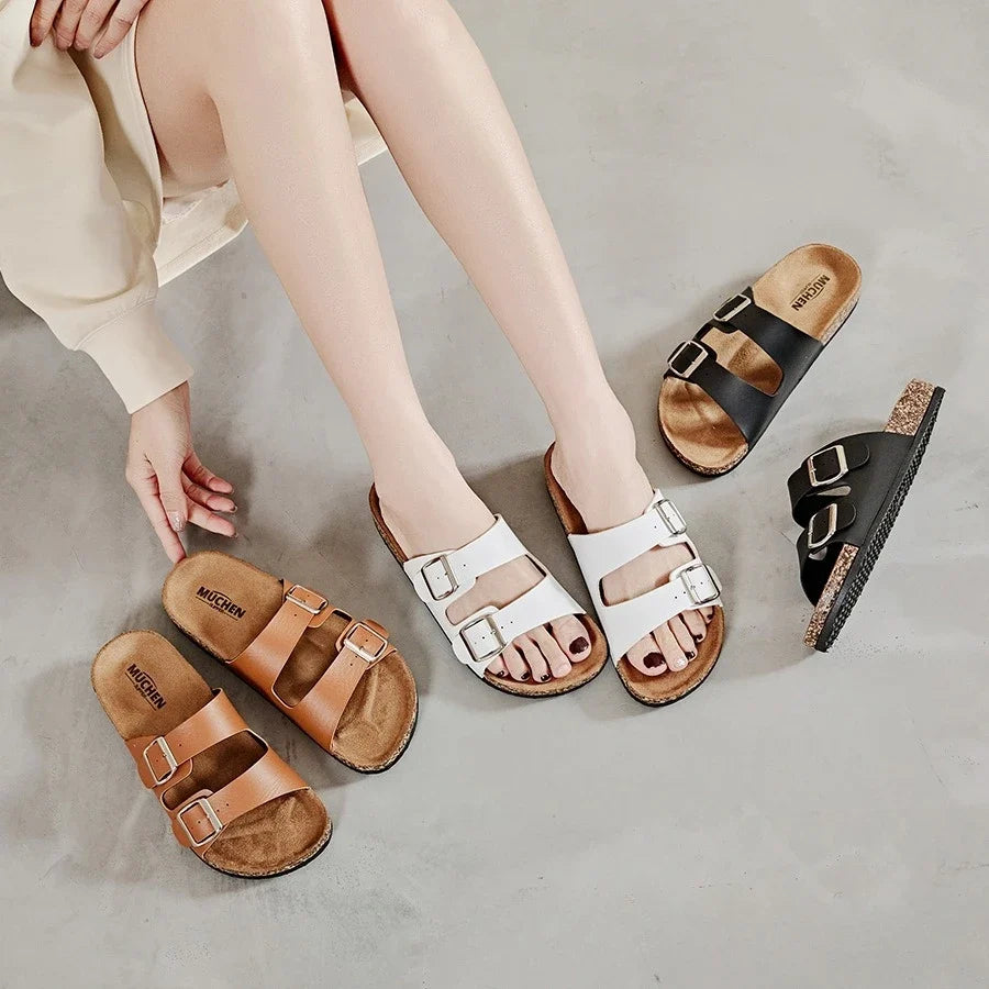 Cork slippers men's summer outerwear new style thick soled wear-resistant Boken shoes fashionable beach sandals 2026