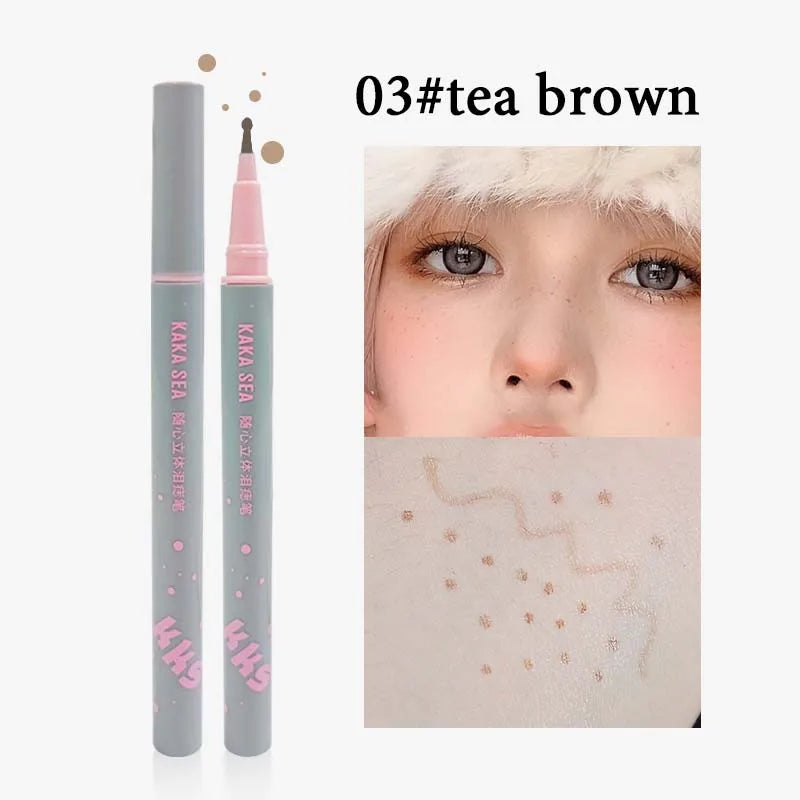 Realistic Natural Freckle Pen Fast Drying Waterproof Lifelike Round Head Freckle Spot Stamp Lasting Non-fading Dot Mole Make Up