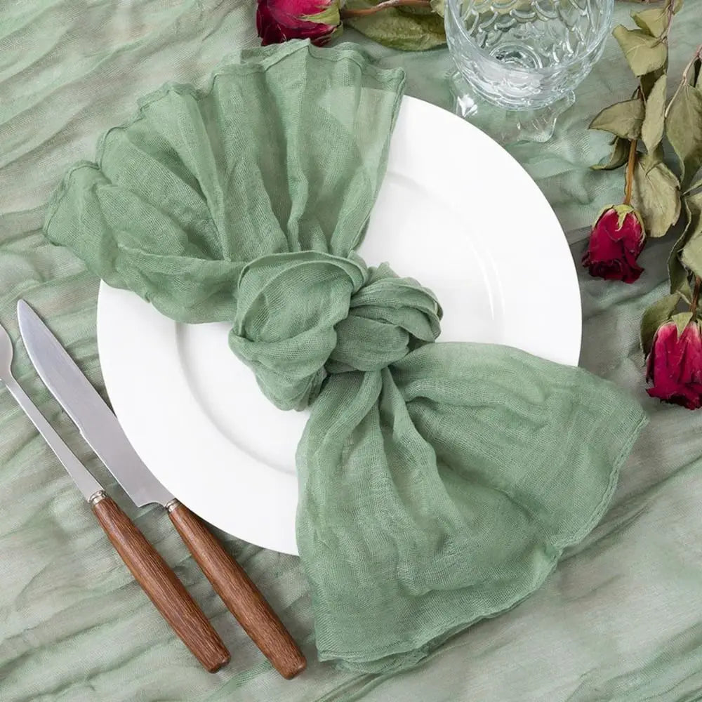 Party Supply Table Decoration Gauze Napkin Soft Thin Cotton Napkin Retro Reusable Placemats Hotel