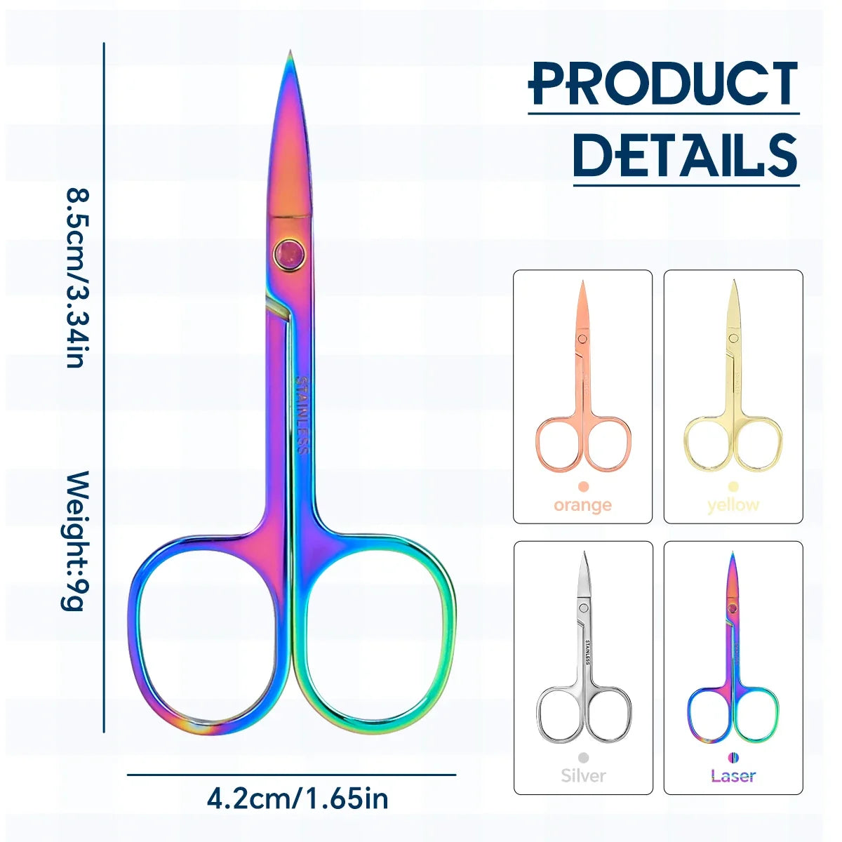 1 PCS Multi-purpose Small Beard Scissors Eyebrow Scissors Colorful Trimming Tool for Nails & Cuticle