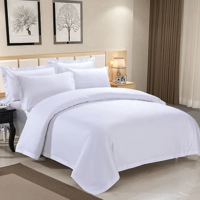 1set Luxury 100 Egypt Cotton Duvet Cover 5 Stars Hotel  Quilt Cover Pure Cotton Satin Strip Bed Line Duvet Case 2pcs Pillowcases