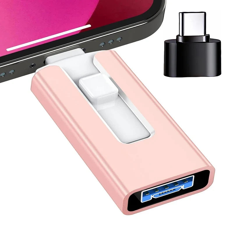 4 In1 OTG Micro USB 3.0  Flash Drive  Dual purpose Android TYPE-C Pen Drive Mobile Micro USB Memory Stick Drive Free For iPhone