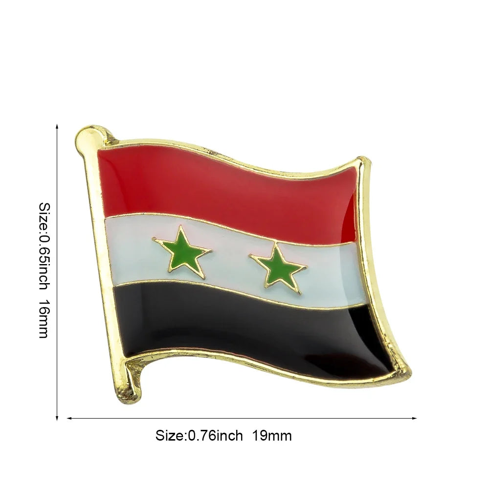 Syria Flag Badge Brooch Natinal Lapel Pins Flag Lapel Pins Country Flag Badge