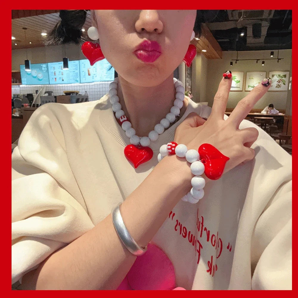 Fashionable Summer Pendant Necklace Simple And Elegant Bracelet Sweet Necklace New Heart-Shaped Jewelry Accessory