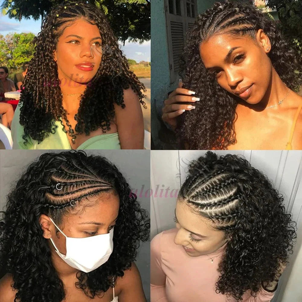 Kinky Curly Braided Bun Wig | 13x4 Lace Front | Human Hair | Remy | 210 Density