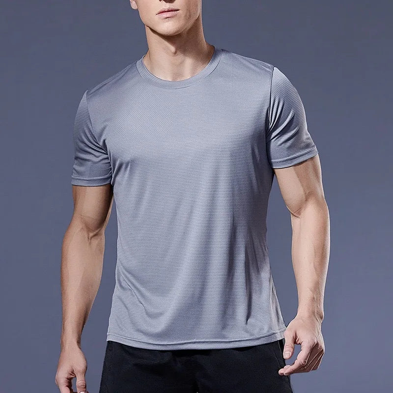 Summer Mens Quick Dry Running Bodybuilding Shirts Sport Gym t Shirt Men Short Sleeve Fitness Tops Oversized t-Shirt Jersey