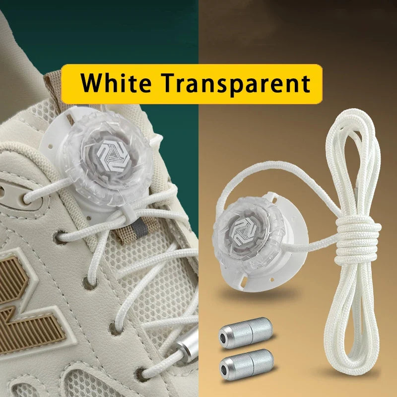 Fashion Swivel Buckle Laces Automatic Shoelace Without Ties Kids Adult Sneakers No Tie Shoe Laces Shoe Accessories 1Pair/2Pair