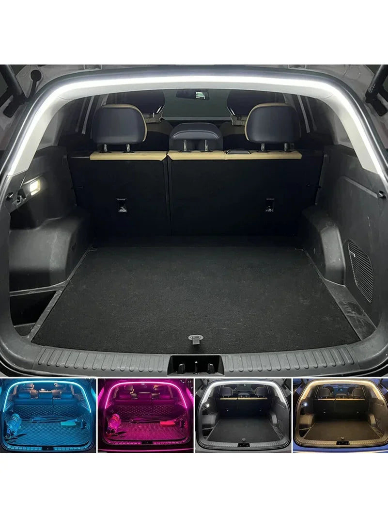 Car high brightness trunk lighting ambient light interior decoration LED wiring free automatic sensing tailgate light strip