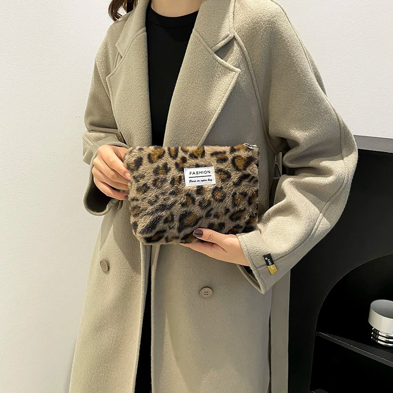 Leopard Print Makeup Bag | Soft Cotton Travel Toiletry Bag