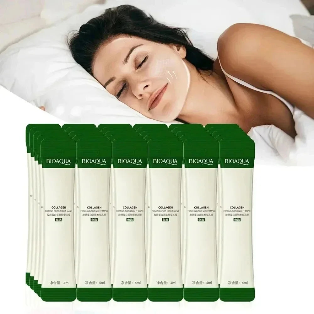 30pcs/20pcs BIOAQUA Collagen Sleeping Facial Masks Skincare Moisturizing Brightening Firming Face Mask