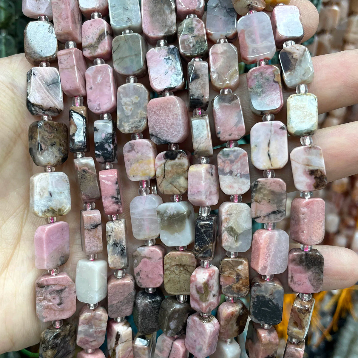 Natural Stone Flat Rectangle Amethyst Lapis Lazuli Quartz Apatite Spacer Beads For Jewelry Making Diy Bracelet Accessorie 8*12MM