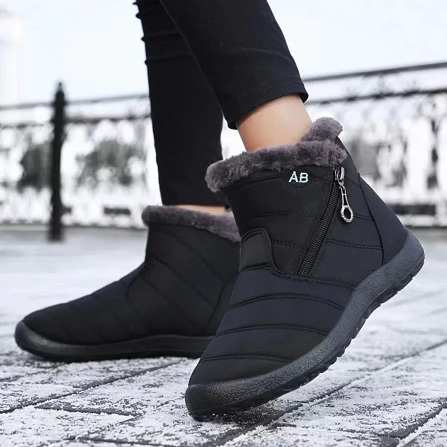 Women's shoes Solid-color warm mid-calf cotton boots women's Winter shoes Cotton boots cheap shoes clearance free shipping