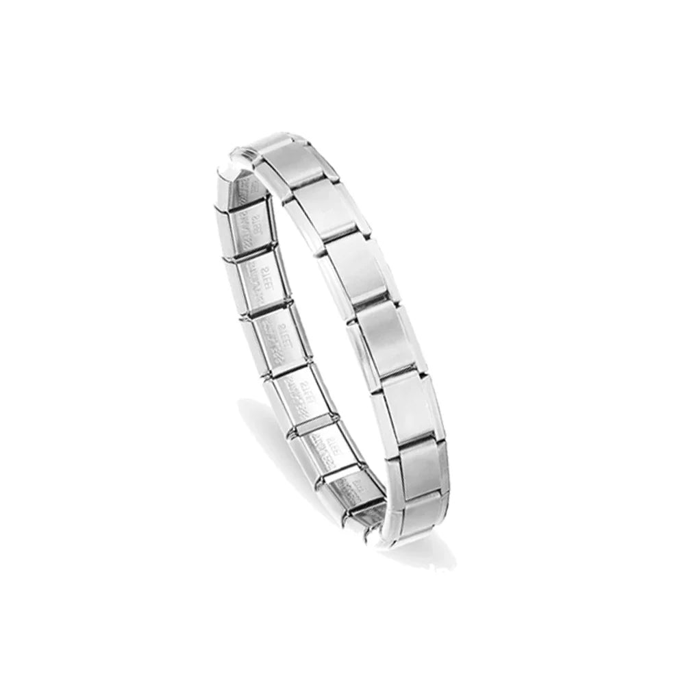 Unisex Minimalist Italian Modular Bracelet Stainless Steel Square Elastic Spliced Titanium Steel Polished Chain