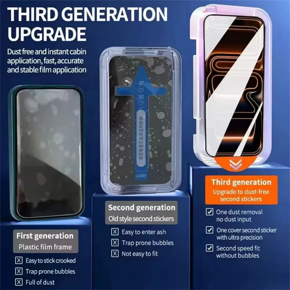 5PCS Privacy Screen Protector Dust Free Installation Protector for iPhone 17 16 15 14 13 12 11 18Pro Max Anti-Spy Tempered Glass