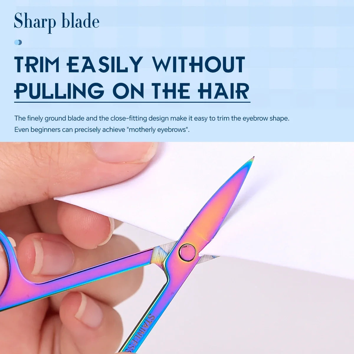 1 PCS Multi-purpose Small Beard Scissors Eyebrow Scissors Colorful Trimming Tool for Nails & Cuticle