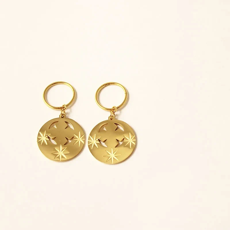 New Zealand Kiribati Hawaii Coconut Tree Shape Earrings for Women Girls Gold Color Stainless Steel Jewelry Gift